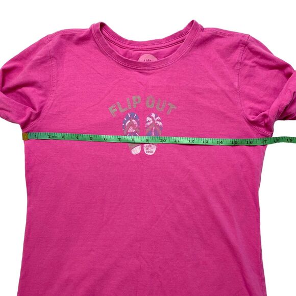 LIFE IS GOOD Flip Out Flip Flops Peony Pink Classic Fit Womens Small Long Sleeve - Picture 8 of 10